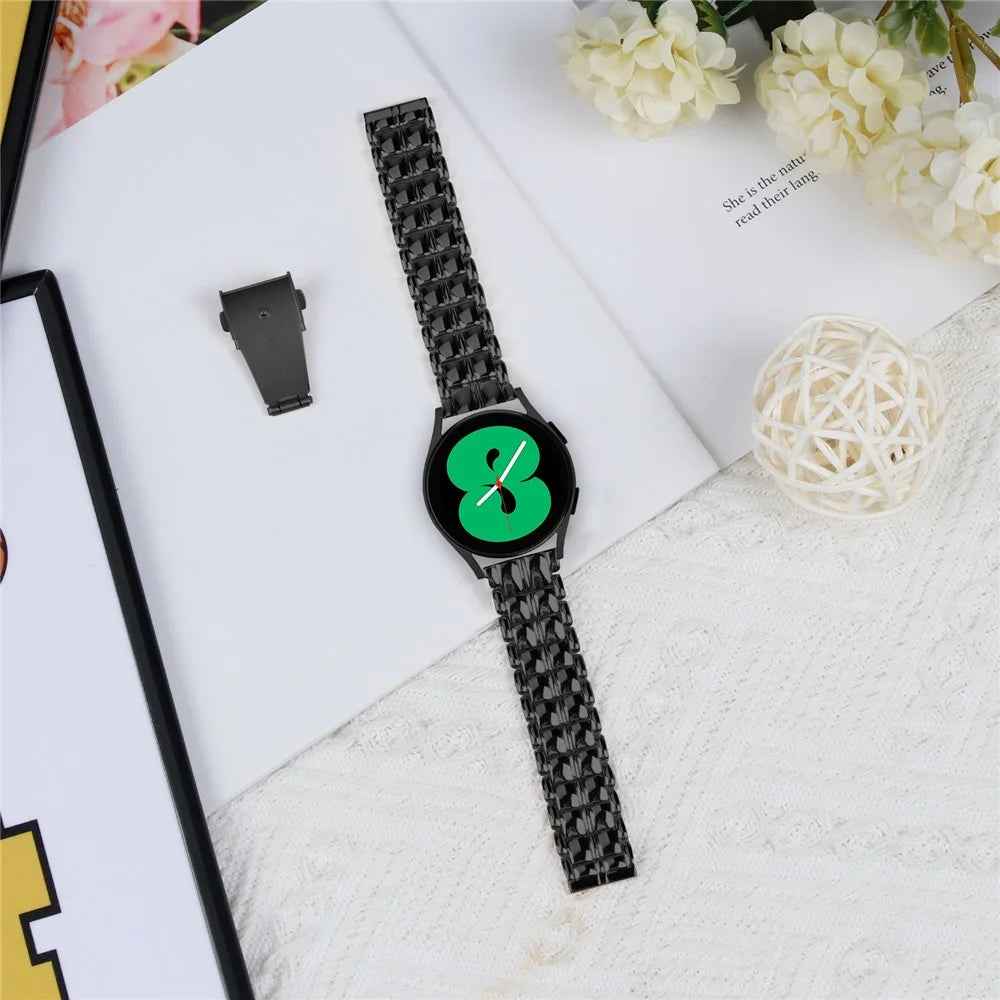For Samsung Galaxy Watch6 40mm 44mm / Watch6 Classic 43mm / Classic 47mm Easy Installation Metal Watch Strap - Black - 4