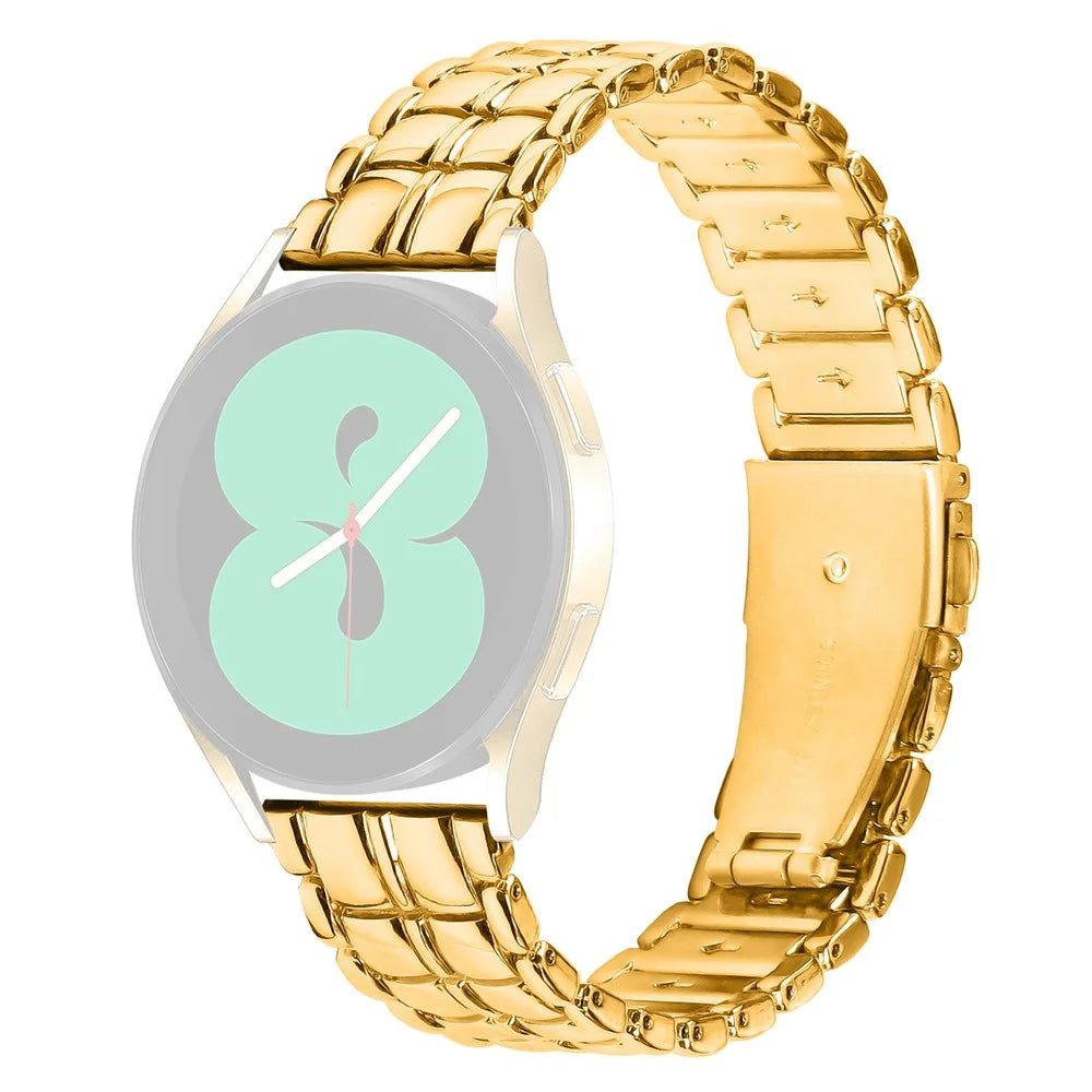 For Samsung Galaxy Watch 5 / Watch FE 40mm / Watch4 Universal Metal Watch Strap 20mm Wrist Band - Gold - 1