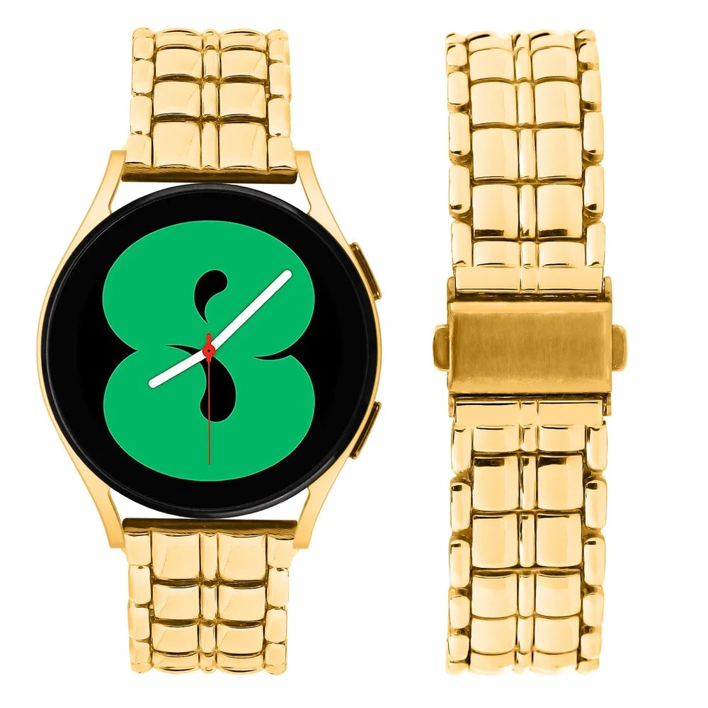 For Samsung Galaxy Watch 5 / Watch FE 40mm / Watch4 Universal Metal Watch Strap 20mm Wrist Band - Gold - 3