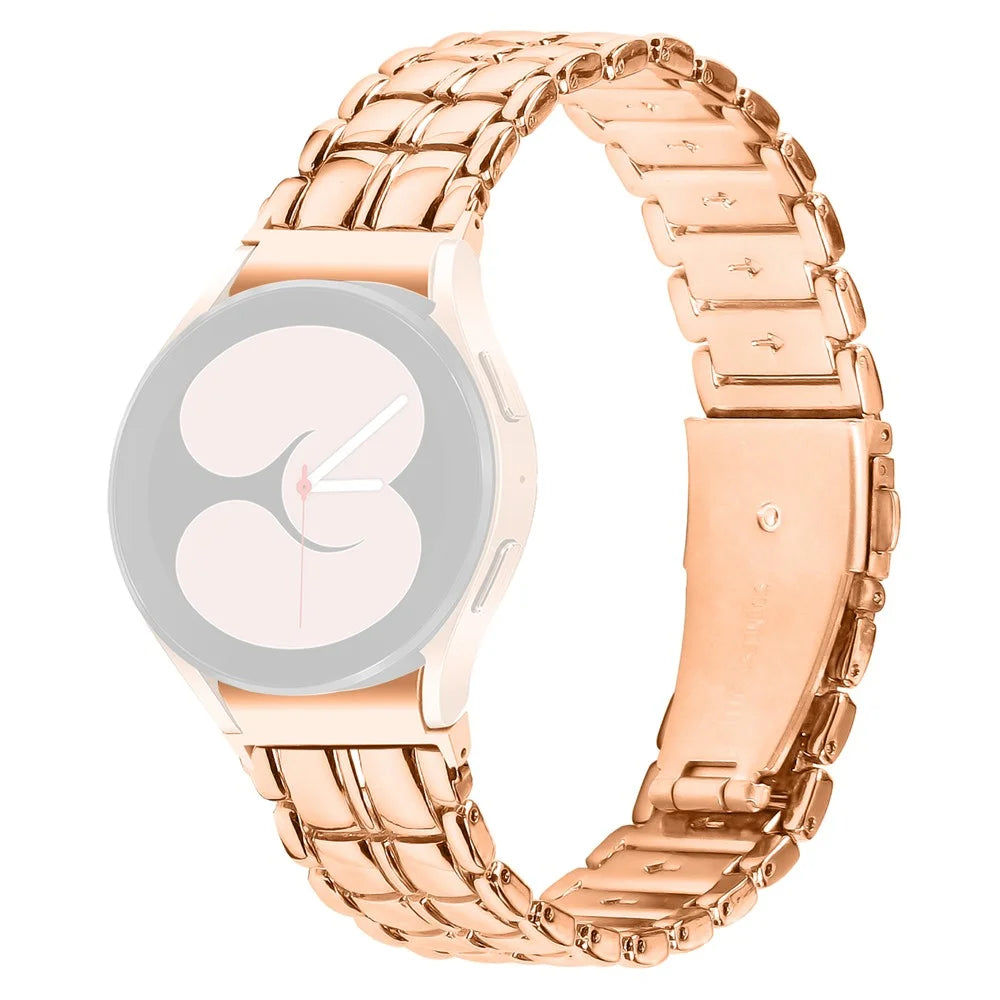 For Samsung Galaxy Watch 5 Active / Watch 5 / Watch FE 40mm / Watch4 Buckle Closure Metal Smart Watch Replacement Strap - Rose Gold - 1