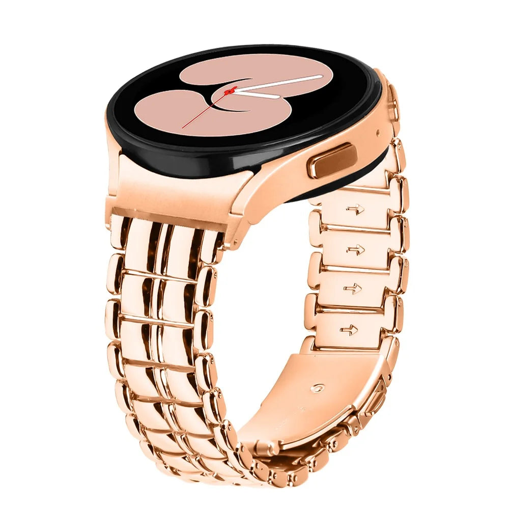 For Samsung Galaxy Watch 5 Active / Watch 5 / Watch FE 40mm / Watch4 Buckle Closure Metal Smart Watch Replacement Strap - Rose Gold - 2