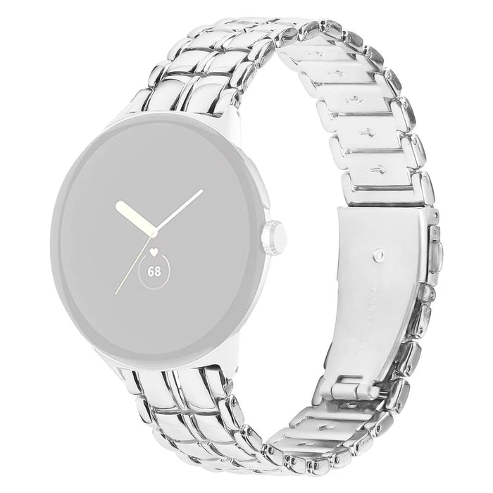 For Google Pixel Watch 4 41mm / Watch 3 41mm / Watch 2 / Watch Alloy Wrist Band Replacement Watch Strap - Silver - 1