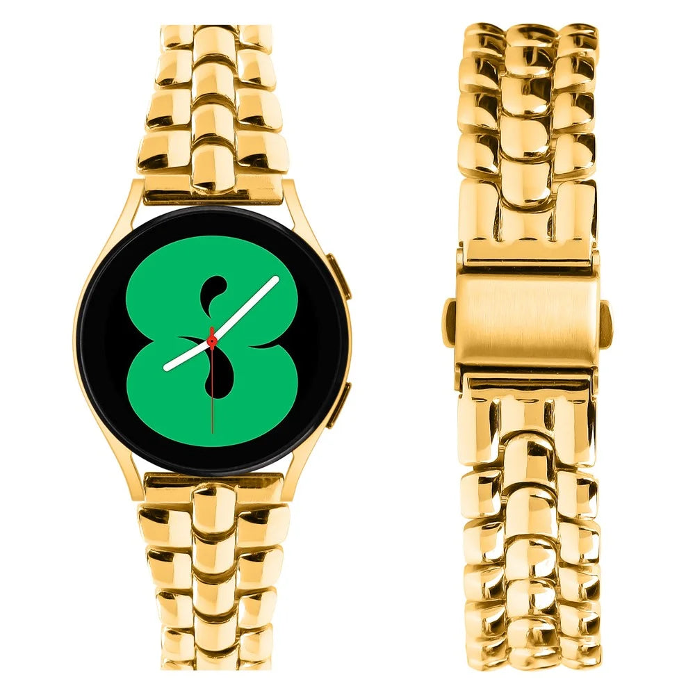 For Huami Amazfit Youth Edition 20mm Replacement Strap Stainless Steel Women Watch Band - Gold - 3