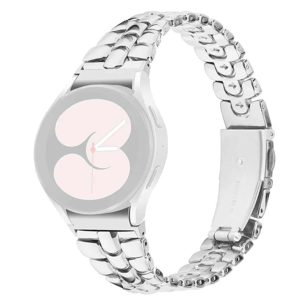 For Samsung Galaxy Watch6 40mm / 44mm / Watch6 Classic 43mm / 47mm Metal Watch Strap Seamless Slim Watch Band - Silver - 1