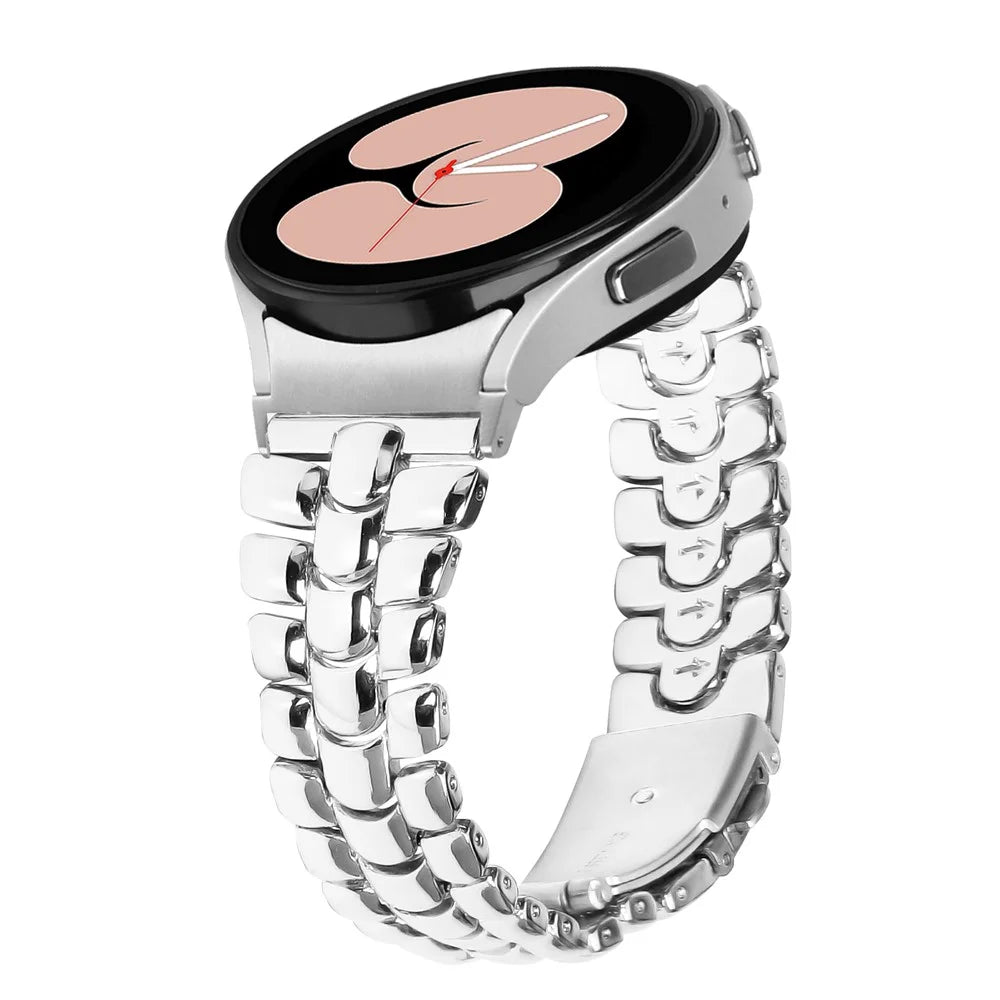 For Samsung Galaxy Watch6 40mm / 44mm / Watch6 Classic 43mm / 47mm Metal Watch Strap Seamless Slim Watch Band - Silver - 2