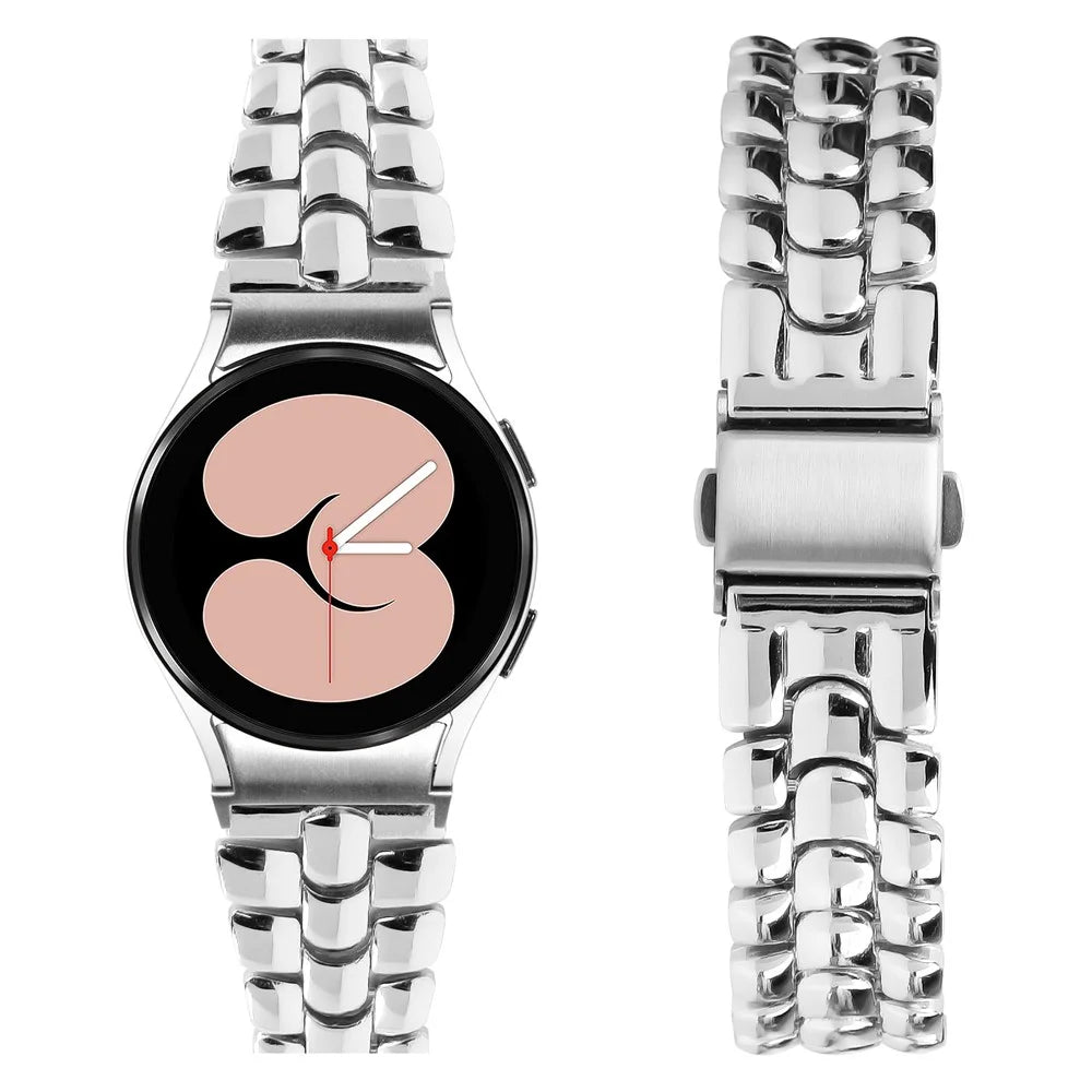 For Samsung Galaxy Watch6 40mm / 44mm / Watch6 Classic 43mm / 47mm Metal Watch Strap Seamless Slim Watch Band - Silver - 3