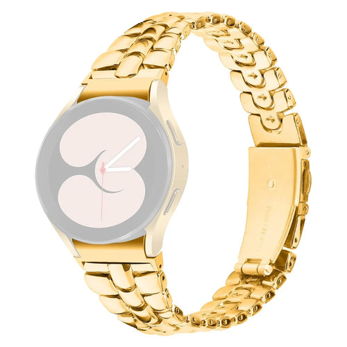 For Samsung Galaxy Watch FE 40mm / Watch4 / Watch4 Active / Watch 5 / Watch 5 Active Slim Watch Band Seamless Metal Watch Strap - Gold - 1