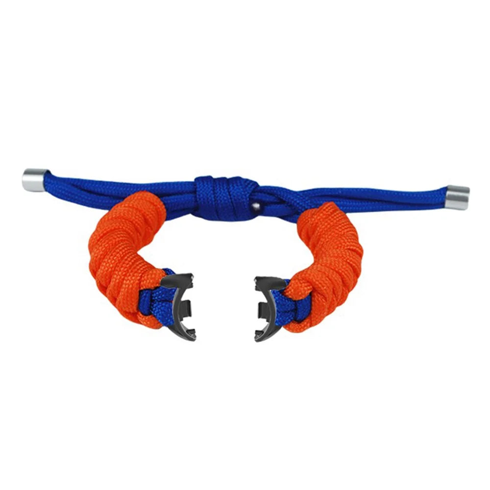 For Xiaomi Smart Band 9 NFC / 9 / 8 NFC / 8 Watch Band Braided Rope Bracelet - Sapphire+Orange - 2
