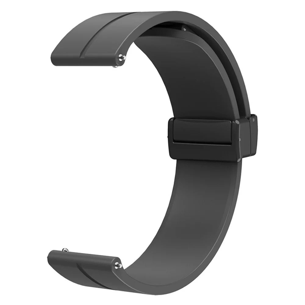 For Huami Amazfit GTR Mini / GTS 4 / 3 / 2 / Bip 3 Watch Band Magnetic Folding Buckle 20mm Silicone Strap - Black - 2