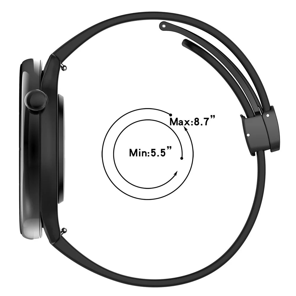 For Huami Amazfit GTR Mini / GTS 4 / 3 / 2 / Bip 3 Watch Band Magnetic Folding Buckle 20mm Silicone Strap - Black - 6