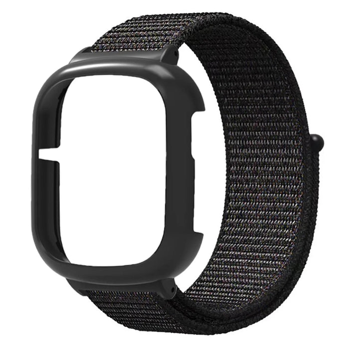 For Honor Watch 4 Strap Adjustable Nylon Sport Watch Bands with Watch Case - Black - 2