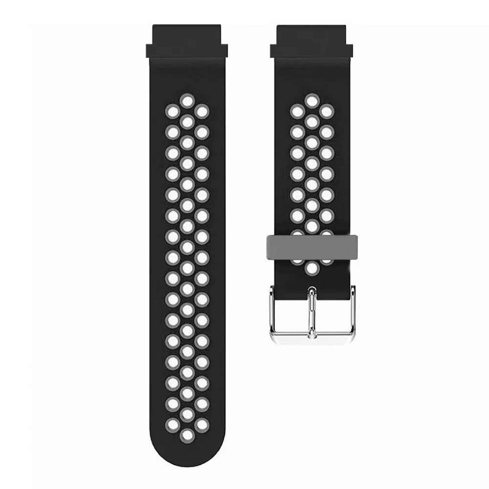 For Huami Amazfit Falcon / Garmin Fenix 7 / 6 / 5 Dual Color Watch Band Silicone Strap with 22mm PC Connector - Black+Grey - 2