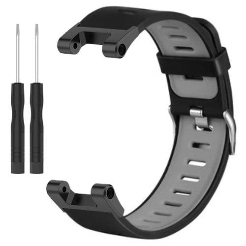 For Huami Amazfit T-Rex / T-Rex Pro Silicone Watch Bands Dual Color Replacement Straps - Black+Grey - 1