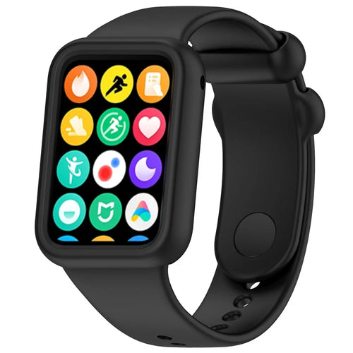 For Xiaomi Smart Band 8 Pro Watch Band Silicone Anti-scratch Strap with Case - Black - 1