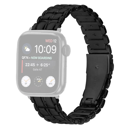 For Apple Watch Ultra 3 2 1 49mm / Series 11 10 46mm / 9 8 7 45mm / SE3 SE2 SE 6 5 4 44mm / 3 2 1 42mm Metal Watch Band Wrist Strap - Black - 1