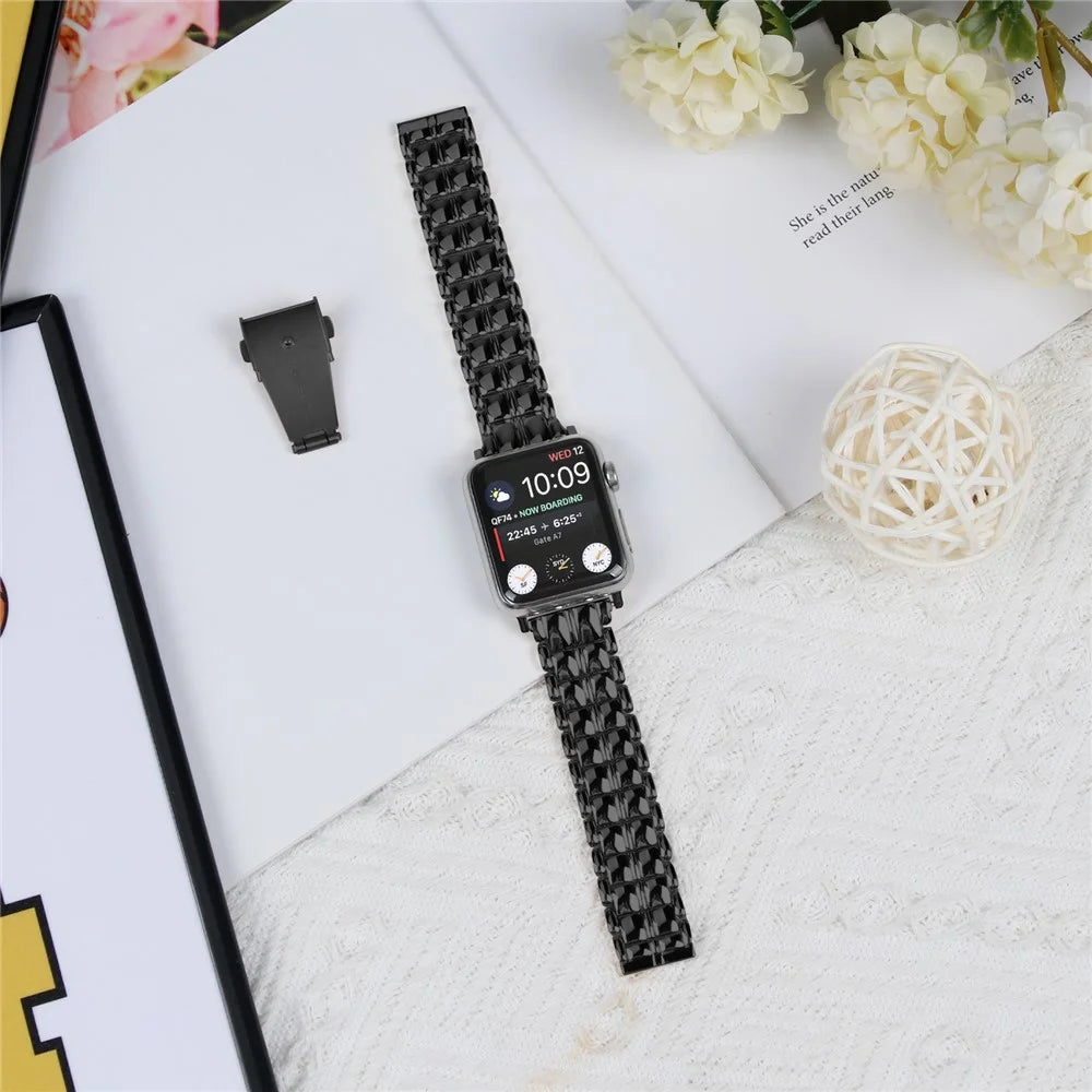 For Apple Watch Ultra 3 2 1 49mm / Series 11 10 46mm / 9 8 7 45mm / SE3 SE2 SE 6 5 4 44mm / 3 2 1 42mm Metal Watch Band Wrist Strap - Black - 4