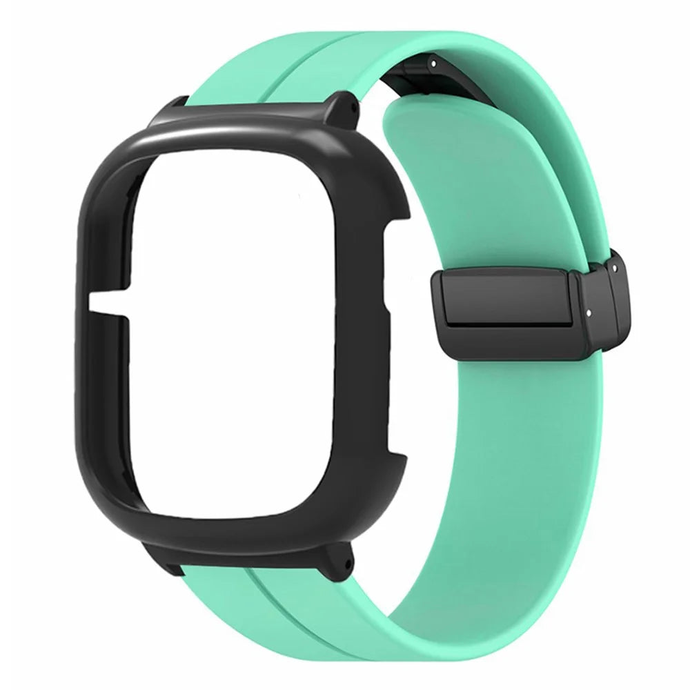 For Honor Watch 4 Watch Band Magnetic Buckle Silicone Wrist Strap with Watch Case - Mint Green - 2