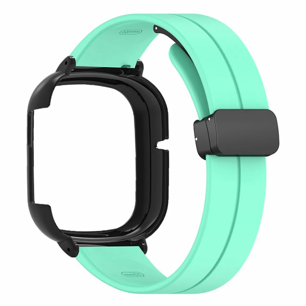 For Honor Watch 4 Watch Band Magnetic Buckle Silicone Wrist Strap with Watch Case - Mint Green - 3