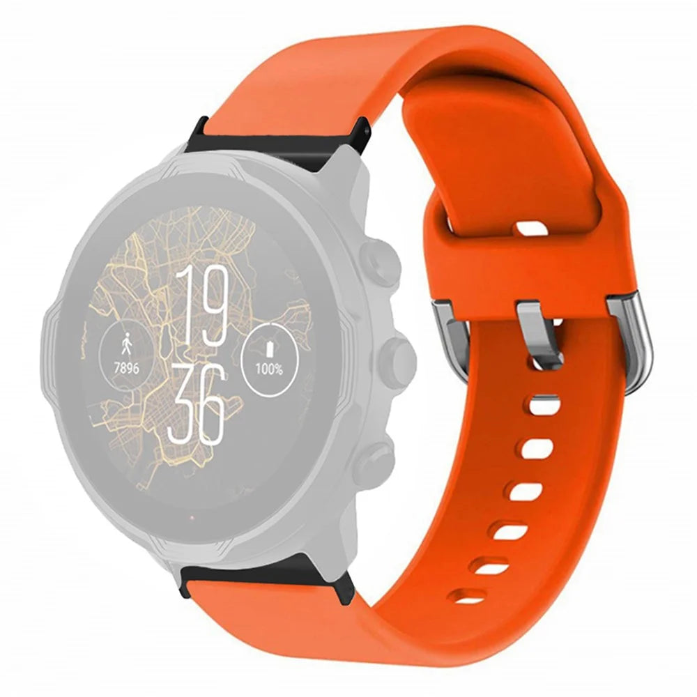 For Suunto Spartan Sport Wrist HR Baro / Suunto 7 Watch Band 24mm Adjustable Silicone Strap - Orange - 1