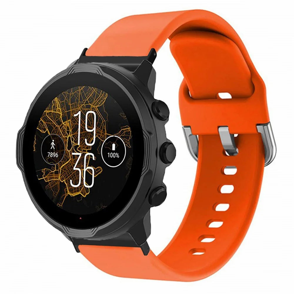 For Suunto Spartan Sport Wrist HR Baro / Suunto 7 Watch Band 24mm Adjustable Silicone Strap - Orange - 4