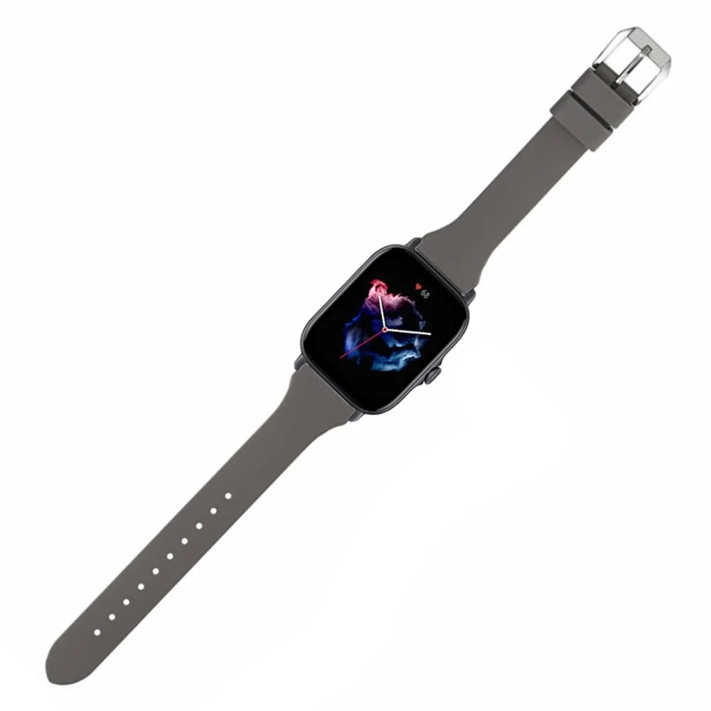 For Huami Amazfit GTS 4 / 3 / 2 / Mini / Bip U 20mm Smart Watch Strap Pin Buckle Silicone Band - Dark Grey - 3