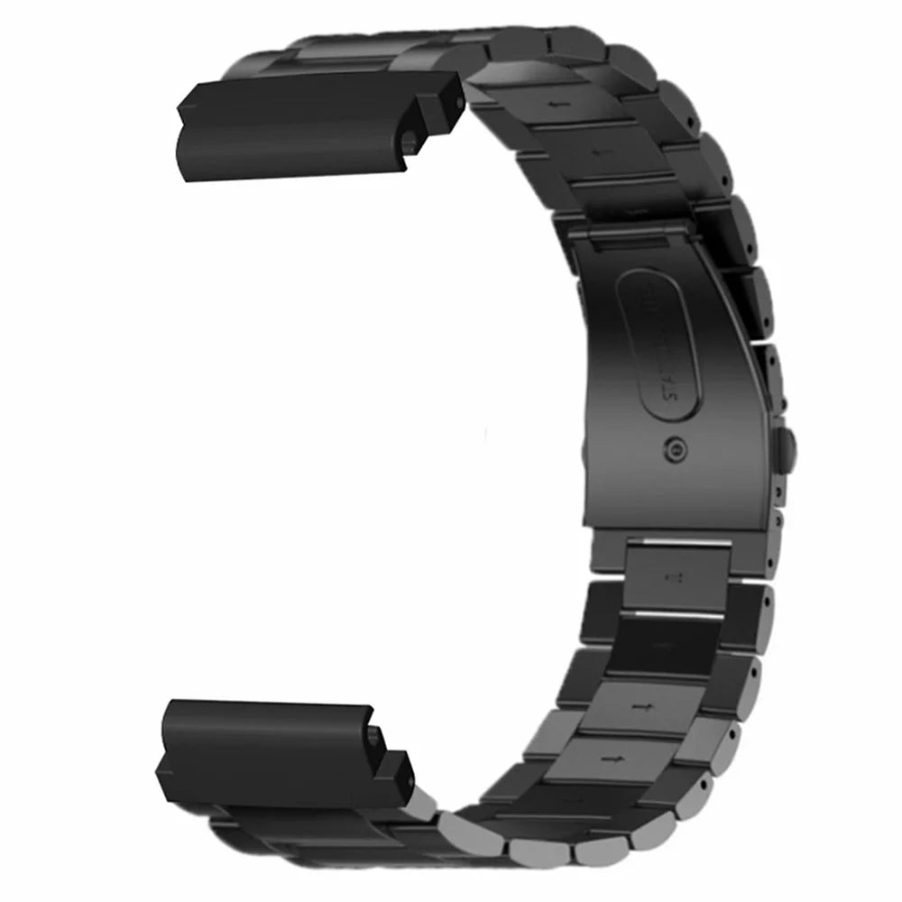 For Huami Amazfit Falcon / Garmin Fenix 7 / 6 / 5 Watch Band Stainless Steel Strap with 22mm PC Connector - Black - 2