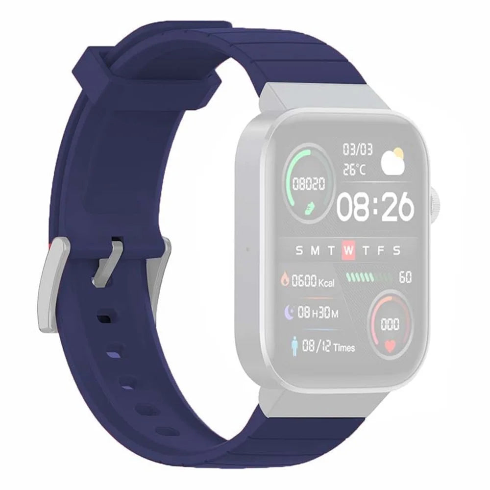 For Mibro Watch T1 Silicone Band Soft Replacement Watch Strap - Midnight Blue - 1