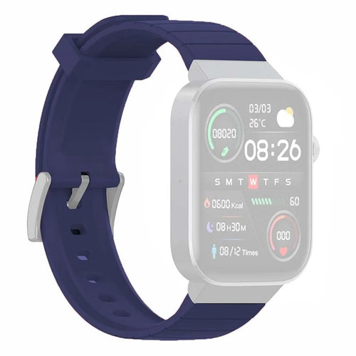 For Mibro Watch T1 Silicone Band Soft Replacement Watch Strap - Midnight Blue - 1