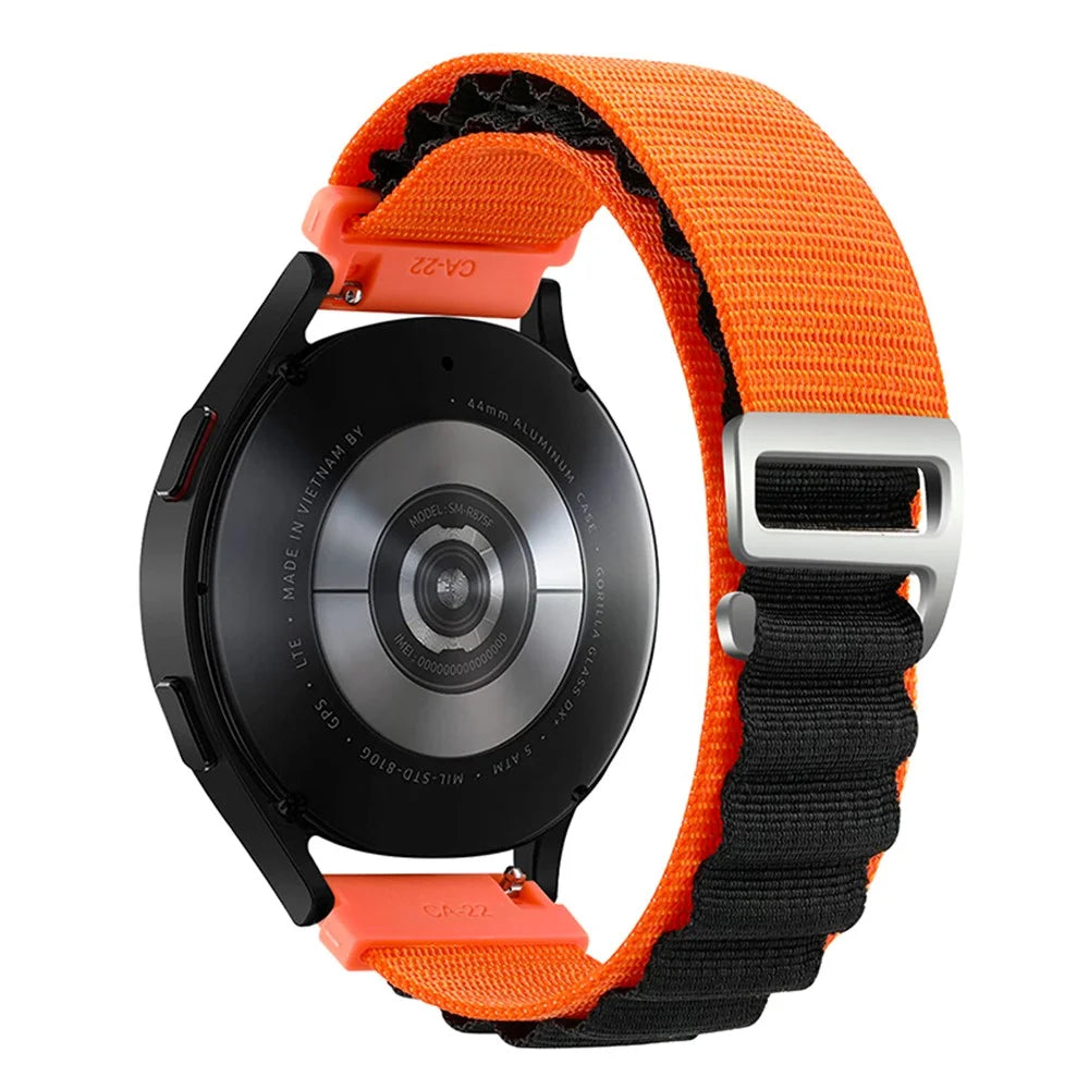 For Huawei / Samsung / Huami Amazfit GTS 4 / 3 / 2 / 1 / mini Watch Band Universal 20mm Nylon Wrist Strap - Orange+Black - 1