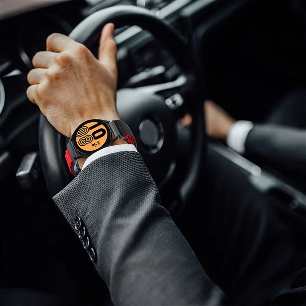For Huawei / Samsung / Huami Amazfit GTS 4 / 3 / 2 / 1 / mini Watch Band Universal 20mm Nylon Wrist Strap - Orange+Black - 5