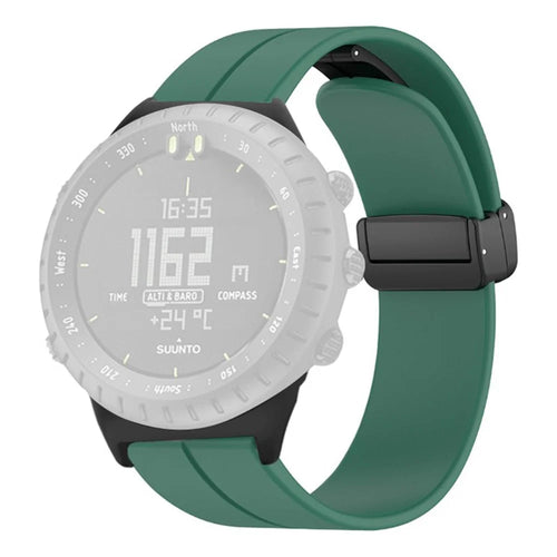 For Suunto Core Silicone Watch Bands Magnetic Buckle 22mm Strap Replacement - Army Green - 1