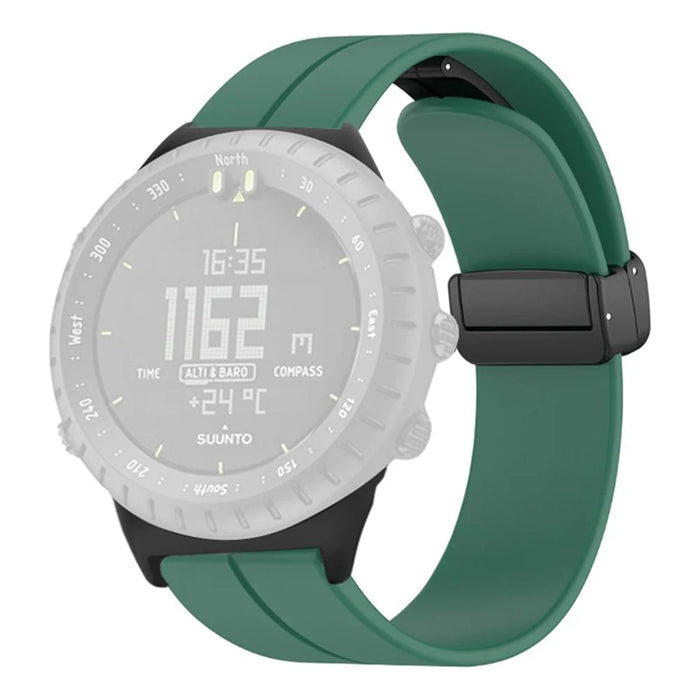 For Suunto Core Silicone Watch Bands Magnetic Buckle 22mm Strap Replacement - Army Green - 1