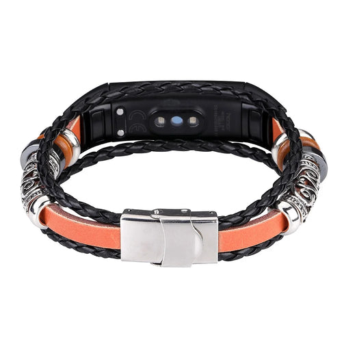 For Honor Band 4 / Band 5 Wrist Watch Band DIY Vintage Replacement Strap - Brown - 1