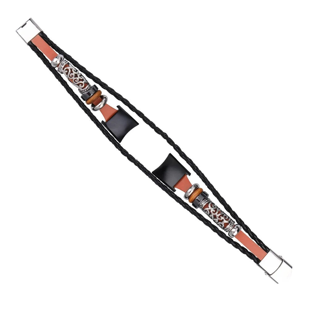 For Honor Band 4 / Band 5 Wrist Watch Band DIY Vintage Replacement Strap - Brown - 3
