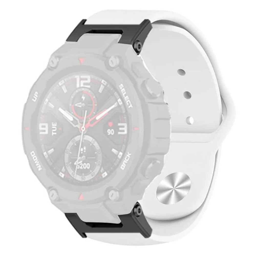 For Huami Amazfit T-Rex / T-Rex Pro Armband Silicone Watch Strap with Alloy Buckle - White - 1