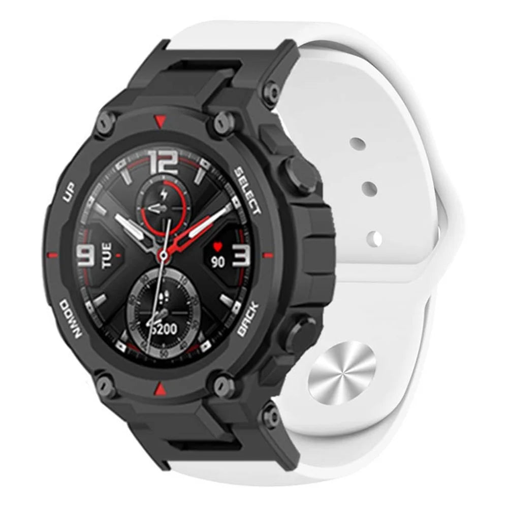 For Huami Amazfit T-Rex / T-Rex Pro Armband Silicone Watch Strap with Alloy Buckle - White - 3