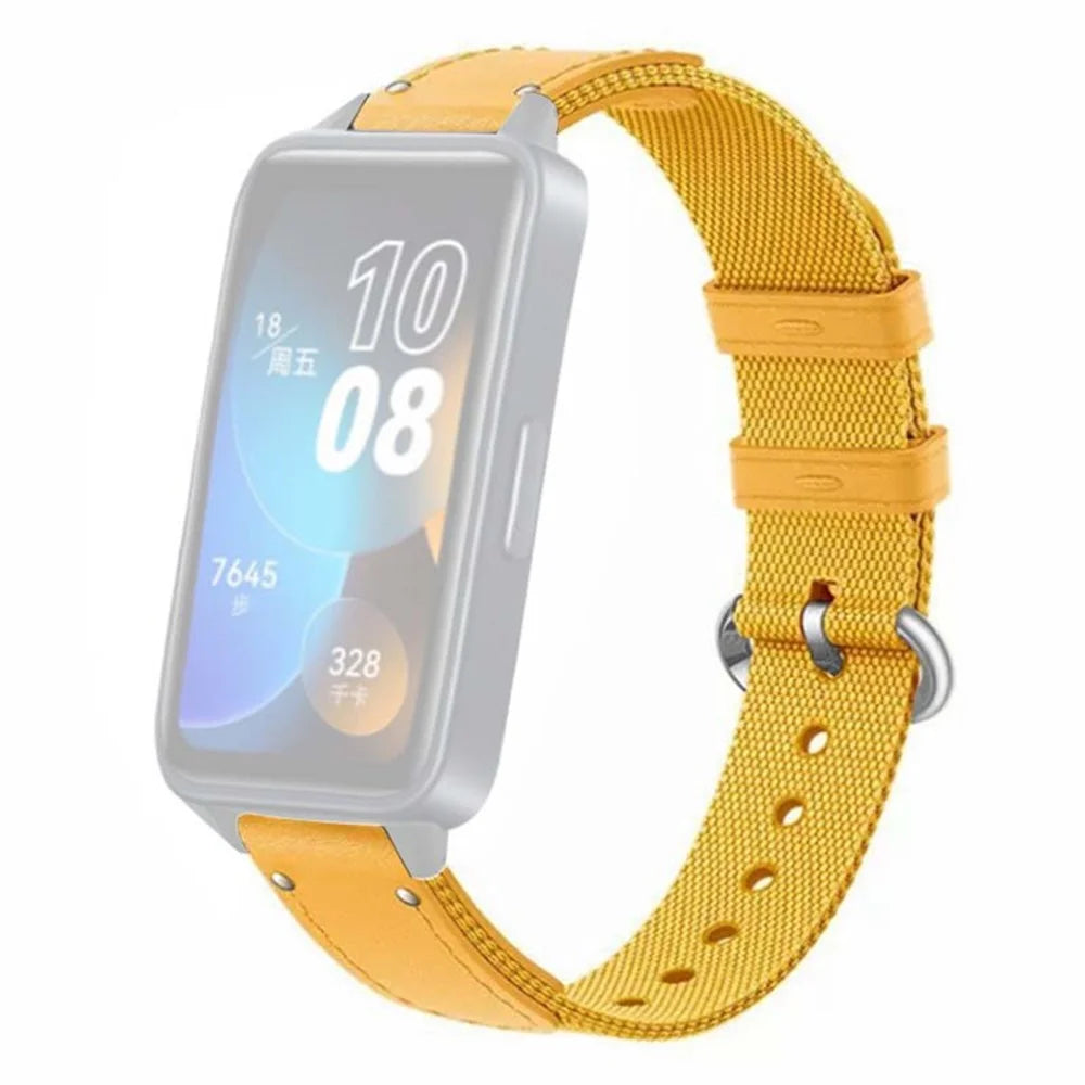 For Huawei Band 8 / Band 8 NFC / Band 9 / Band 9 NFC Replacement Watch Band Quick Release Nylon Watch Strap with Alloy Buckle - Yellow - 1