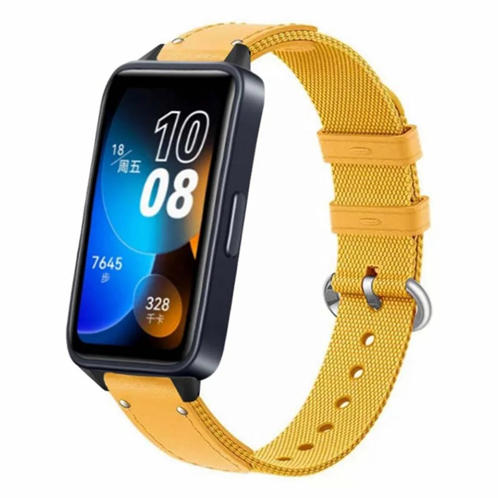 For Huawei Band 8 / Band 8 NFC / Band 9 / Band 9 NFC Replacement Watch Band Quick Release Nylon Watch Strap with Alloy Buckle - Yellow - 3