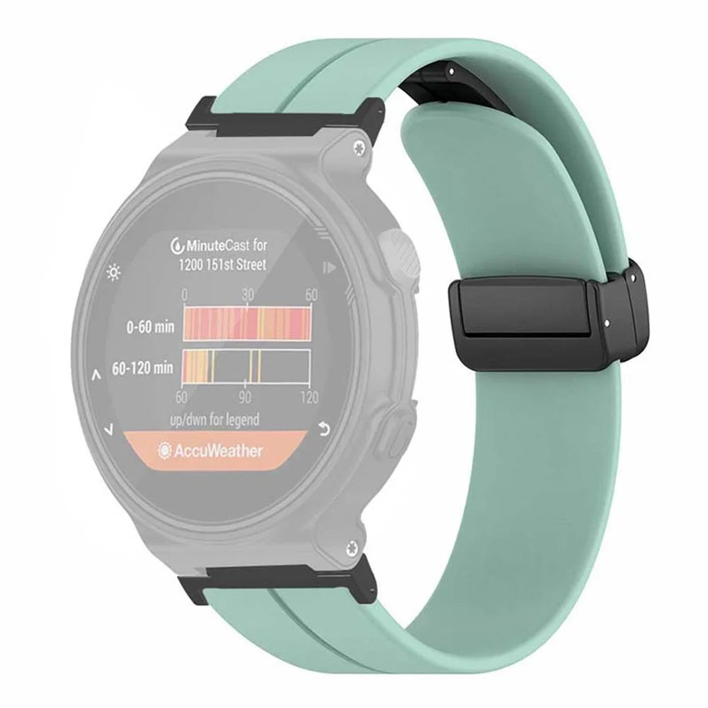 For Garmin Forerunner 220 / 230 / 235 / 735XT / 620 / 630 Watch Strap Magnetic Buckle Silicone Strap - Mint Green - 1