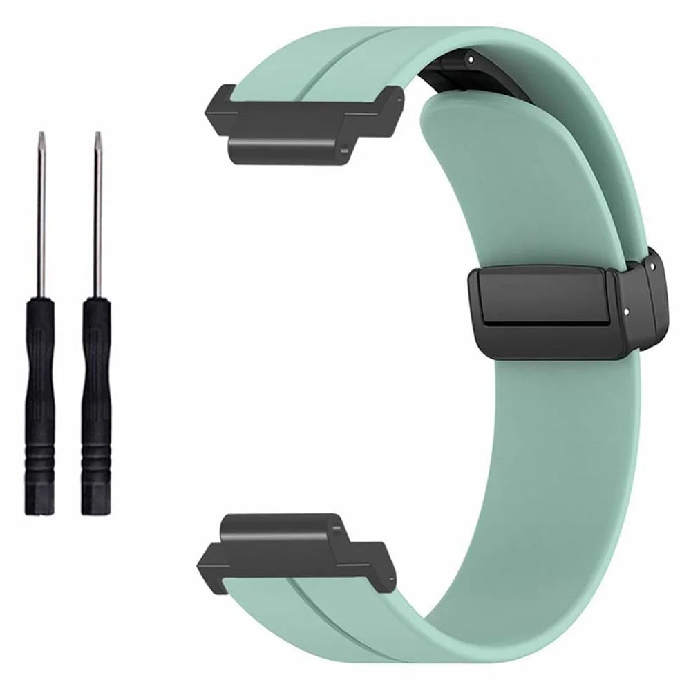 For Garmin Forerunner 220 / 230 / 235 / 735XT / 620 / 630 Watch Strap Magnetic Buckle Silicone Strap - Mint Green - 2