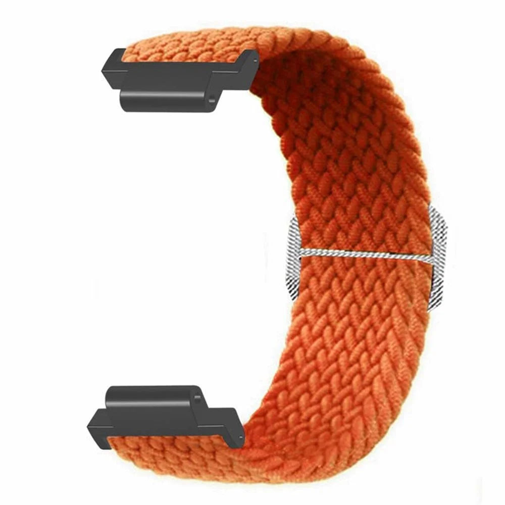 For Garmin Forerunner 220 / 230 / 235 / 735XT / 620 / 630 Watch Strap Stretchy Braided Nylon Band - Orange - 3