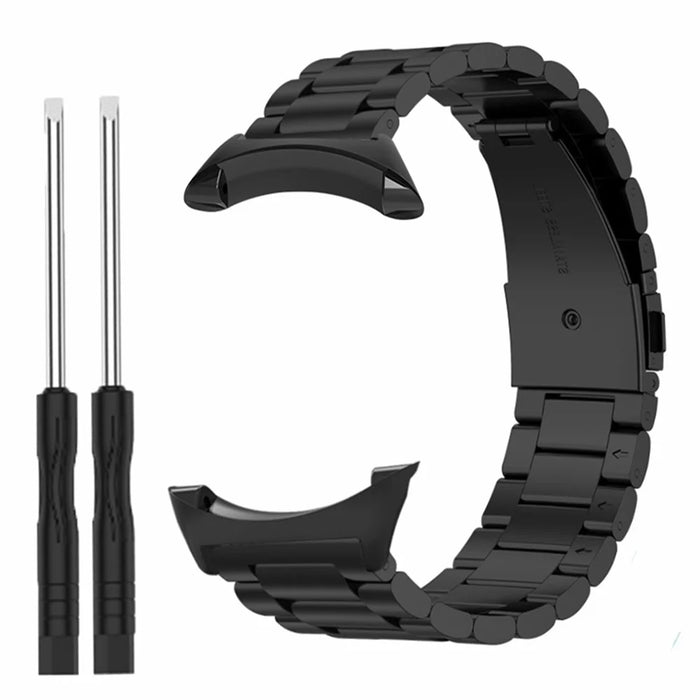 For Suunto Core Watch Band 3-Bead Steel Dual Press Buckle Wrist Strap - Black - 2