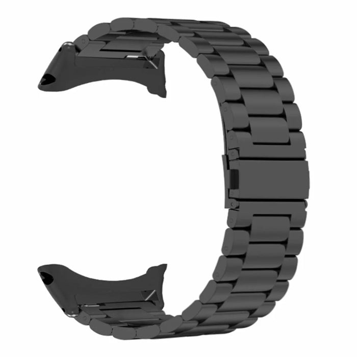 For Suunto Core Watch Band 3-Bead Steel Dual Press Buckle Wrist Strap - Black - 3