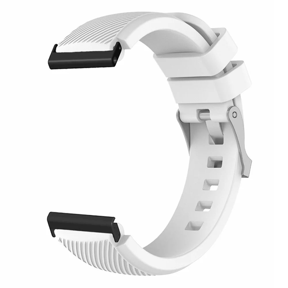 For Suunto Spartan Sport Wrist HR Baro / Suunto 7 Watch Strap 24mm Twill Texture Silicone Band - White - 2
