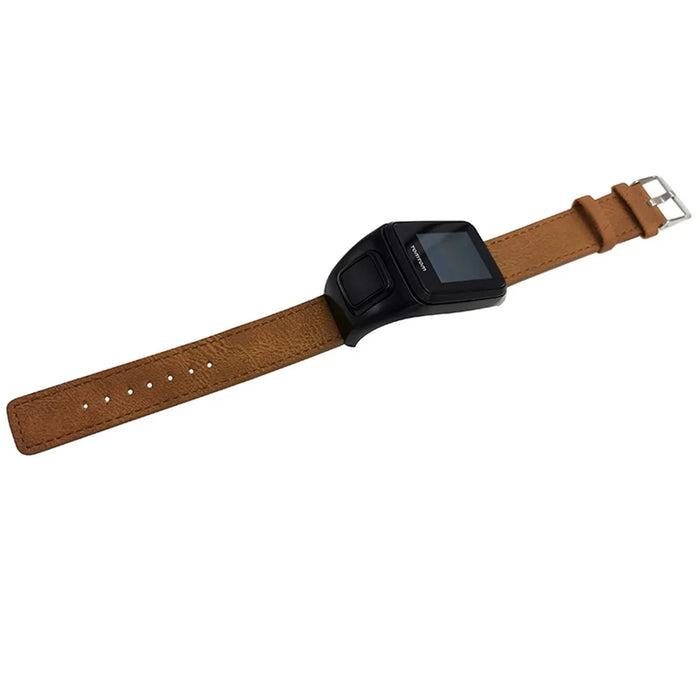 For TomTom Runner 3 / Adventurer Watch Band Genuine Cow Leather Strap with Case - Brown - 3