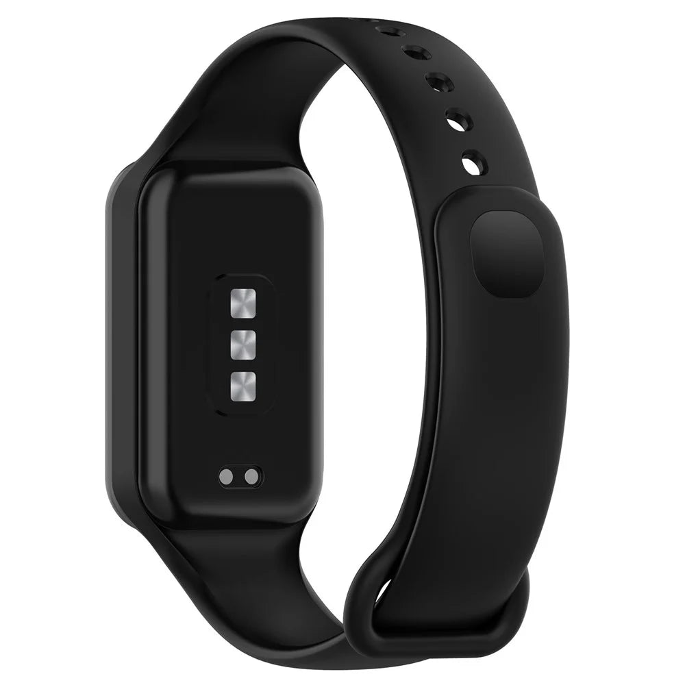For Xiaomi Smart Band 8 Active / Redmi Band 2 Silicone Watch Band Replacement Wrist Strap with Watch Case - Black - 4