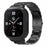 For Honor Watch 4 Watch Strap 3-Bead Stainless Steel Wrist Strap with PC Watch Case - Black+Black Case - 1