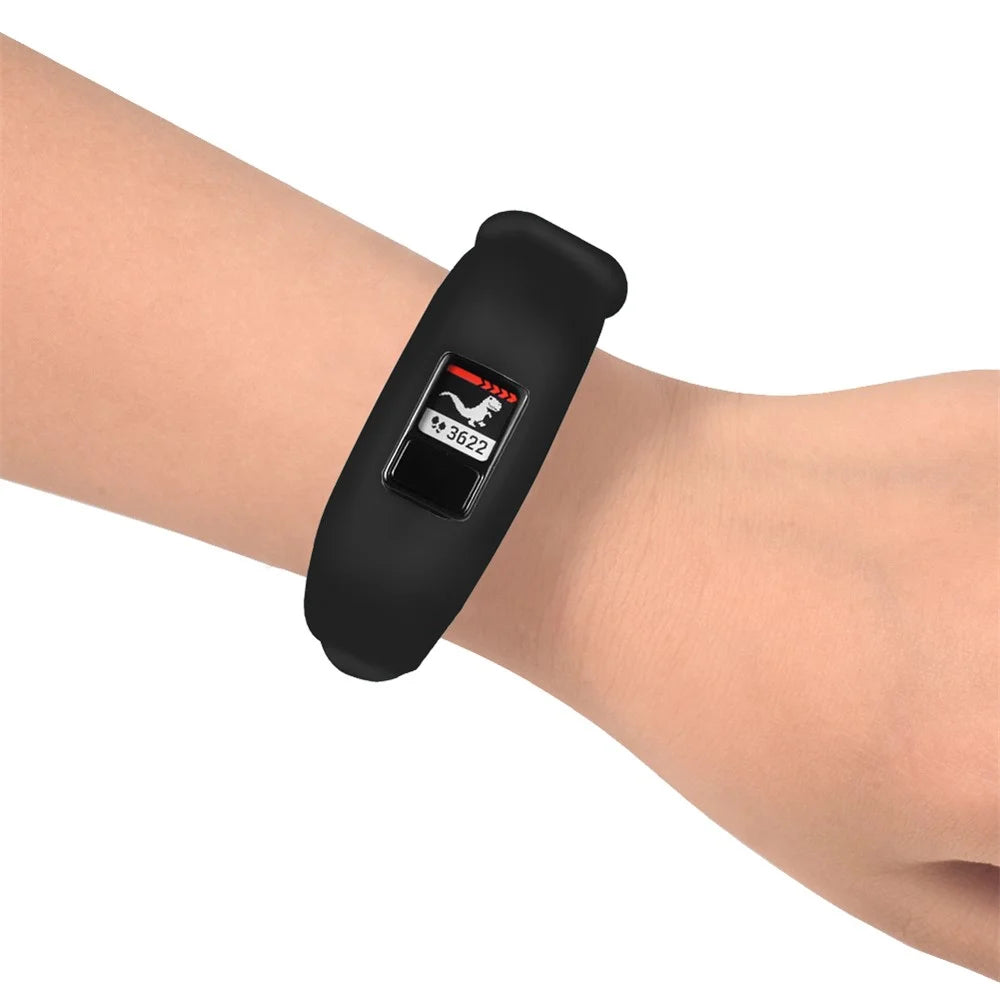 For Garmin Vivofit 3 / Vivofit JR Kids Activity Tracker Silicone Watch Strap Adjustable Band - Black - 5