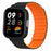 For Xiaomi Redmi Watch 3 Silicone Watch Band Magnetic Strap with PC Watch Case - Black+Orange - 1