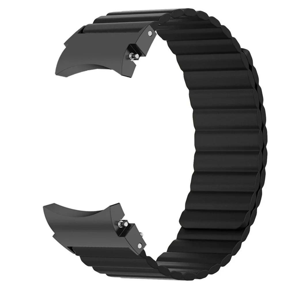 For Samsung Galaxy Watch6 / Watch 5 / Watch 5 Pro / Watch4 Magnetic Band Silicone Adjustable Wristband - Black - 2